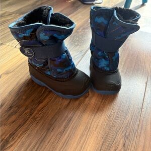 Kamik Kids' Black and Blue Snow Boots